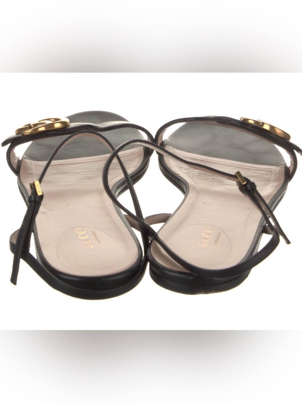 Gucci Black Leather Flat Sandal with Gold Double GG

US 10/ EU 41 - Picture 3 of 5
